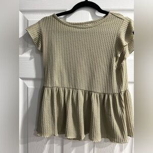 SHEIN Textured Beige Peplum Blouse